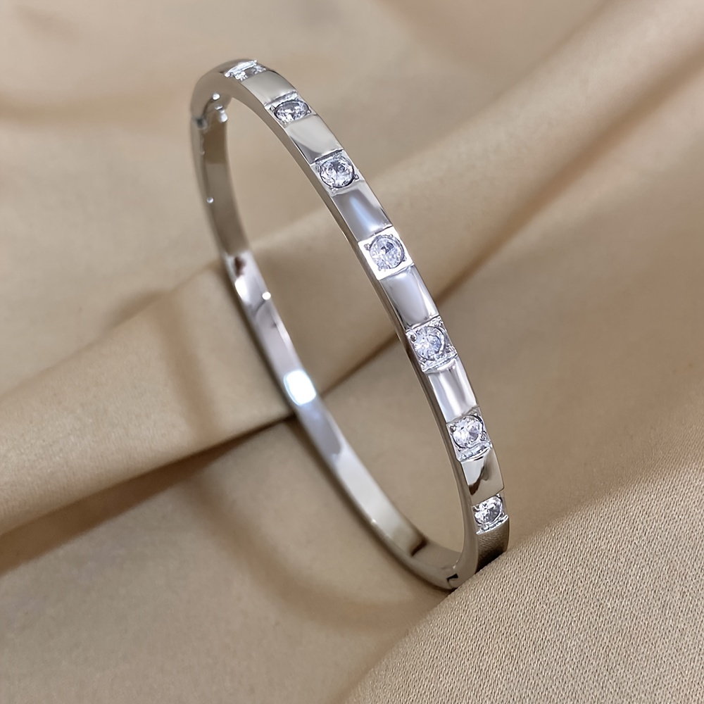 Stainless Steel Bracelet with Rhinestones Gift